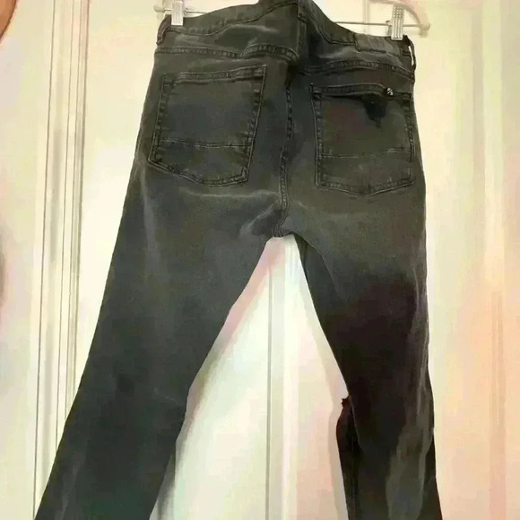 Pacsun Skinny Stretch Denim Jeans Mens 32X30 Black Y2K Grunge Punk distressed - Picture 10 of 14